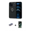 MARSİLYAN™- iPhone 13 Pro Kılıf Yankı Form Prime - Şeffaf 360 Full Body Arka Koruyucu + Turuncu Renkli Kamera Lens Koruma Cam