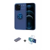 MARSİLYAN™- iPhone 13 Pro Kılıf Yankı Form Prime - Siyah 3D Antistatik Seramik Nano Ekran Koruyucu + Renkli Kamera Lens Koruma Cam - MI