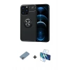 MARSİLYAN™- iPhone 13 Pro Kılıf Yankı Form Prime - Siyah 3D Antistatik Seramik Nano Ekran Koruyucu + Shine Kamera Lens Koruma Cam - GI