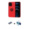 MARSİLYAN™- iPhone 13 Pro Kılıf Yankı Form Prime - Siyah 3D Antistatik Seramik Nano Ekran Koruyucu + Renkli Kamera Lens Koruma Cam - YL
