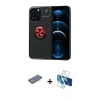 MARSİLYAN™- iPhone 13 Pro Kılıf Yankı Form Prime - Siyah 3D Antistatik Seramik Nano Ekran Koruyucu + Renkli Kamera Lens Koruma Cam - YL