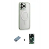 MARSİLYAN™- iPhone 13 Pro Kılıf Yankı Işık Özel Seri - Şeffaf 360 Full Body Arka Koruyucu + Shine Kamera Lens Koruma Cam - GI