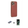 MARSİLYAN™- iPhone 13 Pro Kılıf Yankı Serisi - Şeffaf 360 Full Body Arka Koruyucu + Renkli Kamera Lens Koruma Cam - SI