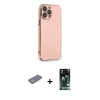 MARSİLYAN™- iPhone 13 Pro Kılıf Yankı Serisi - Şeffaf 360 Full Body Arka Koruyucu + Renkli Kamera Lens Koruma Cam - SI