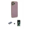 MARSİLYAN™- iPhone 13 Pro Kılıf Yankı Serisi - Şeffaf 360 Full Body Arka Koruyucu + Renkli Kamera Lens Koruma Cam - SI