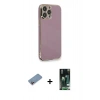MARSİLYAN™- iPhone 13 Pro Kılıf Yankı Serisi - Şeffaf 360 Full Body Arka Koruyucu + Shine Kamera Lens Koruma Cam - PE