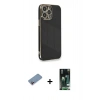 MARSİLYAN™- iPhone 13 Pro Kılıf Yankı Serisi - Şeffaf 360 Full Body Arka Koruyucu + Shine Kamera Lens Koruma Cam - PE
