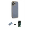 MARSİLYAN™- iPhone 13 Pro Kılıf Yankı Serisi - Şeffaf 360 Full Body Arka Koruyucu + Shine Kamera Lens Koruma Cam - PE