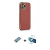 MARSİLYAN™- iPhone 13 Pro Kılıf Yankı Serisi - Siyah 3D Antistatik Seramik Nano Ekran Koruyucu + Shine Kamera Lens Koruma Cam - GI