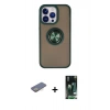 MARSİLYAN™- iPhone 13 Pro Kılıf Yörünge Çizgi - Şeffaf 360 Full Body Arka Koruyucu + Renkli Kamera Lens Koruma Cam - SI