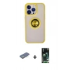 MARSİLYAN™- iPhone 13 Pro Kılıf Yörünge Çizgi - Şeffaf 360 Full Body Arka Koruyucu + Renkli Kamera Lens Koruma Cam - YL