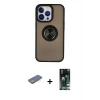 MARSİLYAN™- iPhone 13 Pro Kılıf Yörünge Çizgi - Şeffaf 360 Full Body Arka Koruyucu + Renkli Kamera Lens Koruma Cam - YL