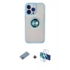 MARSİLYAN™- iPhone 13 Pro Kılıf Yörünge Çizgi - Siyah 3D Antistatik Seramik Nano Ekran Koruyucu + Shine Kamera Lens Koruma Cam - PE
