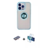 MARSİLYAN™- iPhone 13 Pro Kılıf Yörünge Çizgi - Siyah 3D Antistatik Seramik Nano Ekran Koruyucu + Renkli Kamera Lens Koruma Cam - TU