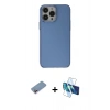 MARSİLYAN™- iPhone 13 Pro Kılıf Zirve Doku Koleksiyonu - Siyah 3D Antistatik Seramik Nano Ekran Koruyucu + Shine Kamera Lens Koruma Cam - PE