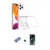 MARSİLYAN™- iPhone 13 Pro Kılıf Zirve Doku - Şeffaf 360 Full Body Arka Koruyucu + Shine Kamera Lens Koruma Cam - PE