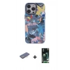 MARSİLYAN™- iPhone 13 Pro Kılıf Zirve Form Özel Seri - Şeffaf 360 Full Body Arka Koruyucu + Renkli Kamera Lens Koruma Cam - MI
