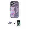 MARSİLYAN™- iPhone 13 Pro Kılıf Zirve Form Özel Seri - Şeffaf 360 Full Body Arka Koruyucu + Renkli Kamera Lens Koruma Cam - TU