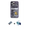 MARSİLYAN™- iPhone 13 Pro Kılıf Zirve Form Özel Seri - Siyah 3D Antistatik Seramik Nano Ekran Koruyucu + Kırmızı Metal Kamera Lens Koruma Cam