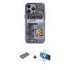 MARSİLYAN™- iPhone 13 Pro Kılıf Zirve Form Özel Seri - Siyah 3D Antistatik Seramik Nano Ekran Koruyucu + Renkli Kamera Lens Koruma Cam - SI