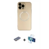 MARSİLYAN™- iPhone 13 Pro Kılıf Zirve Klasik Prime - Siyah 3D Antistatik Seramik Nano Ekran Koruyucu + Renkli Kamera Lens Koruma Cam - SI