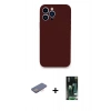 MARSİLYAN™- iPhone 13 Pro Kılıf Zirve Modern Özel Seri - Şeffaf 360 Full Body Arka Koruyucu + Renkli Kamera Lens Koruma Cam - PE