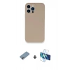 MARSİLYAN™- iPhone 13 Pro Kılıf Zirve Modern Özel Seri - Siyah 3D Antistatik Seramik Nano Ekran Koruyucu + Shine Kamera Lens Koruma Cam - GI