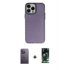 MARSİLYAN™- iPhone 13 Pro Max Kılıf Ahenk Çizgi Prime - Şeffaf 360 Full Body Arka Koruyucu + Beyaz Neon Fosforlu Kamera Lens