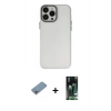 MARSİLYAN™- iPhone 13 Pro Max Kılıf Ahenk Çizgi Prime - Şeffaf 360 Full Body Arka Koruyucu + Gökkuşağı Shine Kamera Lens Koruma Cam