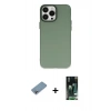 MARSİLYAN™- iPhone 13 Pro Max Kılıf Ahenk Çizgi Prime - Şeffaf 360 Full Body Arka Koruyucu + Gökkuşağı Shine Kamera Lens Koruma Cam