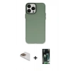 MARSİLYAN™- iPhone 13 Pro Max Kılıf Ahenk Çizgi Prime - Şeffaf 360 Full Body Arka Koruyucu + Pers Alüminyum Kamera Lens - GD