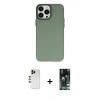 MARSİLYAN™- iPhone 13 Pro Max Kılıf Ahenk Çizgi Prime - Şeffaf 360 Full Body Arka Koruyucu + Gold Shine Kamera Lens