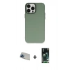 MARSİLYAN™- iPhone 13 Pro Max Kılıf Ahenk Çizgi Prime - Şeffaf 360 Full Body Arka Koruyucu + Mavi Rainbow Kamera Lens Koruma Cam