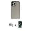 MARSİLYAN™- iPhone 13 Pro Max Kılıf Ahenk Çizgi Prime - Şeffaf 360 Full Body Arka Koruyucu + Mavi Rainbow Kamera Lens Koruma Cam