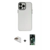 MARSİLYAN™- iPhone 13 Pro Max Kılıf Ahenk Çizgi Prime - Şeffaf 360 Full Body Arka Koruyucu + Pers Alüminyum Kamera Lens - GD