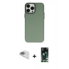 MARSİLYAN™- iPhone 13 Pro Max Kılıf Ahenk Çizgi Prime - Şeffaf 360 Full Body Arka Koruyucu + Pers Alüminyum Kamera Lens - SABE