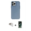 MARSİLYAN™- iPhone 13 Pro Max Kılıf Ahenk Çizgi Prime - Şeffaf 360 Full Body Arka Koruyucu + Pers Alüminyum Kamera Lens - GD