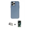 MARSİLYAN™- iPhone 13 Pro Max Kılıf Ahenk Çizgi Prime - Şeffaf 360 Full Body Arka Koruyucu + Rainbow Kamera Lens Koruma Cam - MR