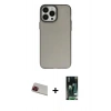MARSİLYAN™- iPhone 13 Pro Max Kılıf Ahenk Çizgi Prime - Şeffaf 360 Full Body Arka Koruyucu + Rainbow Kamera Lens Koruma Cam - KI