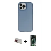 MARSİLYAN™- iPhone 13 Pro Max Kılıf Ahenk Çizgi Prime - Şeffaf 360 Full Body Arka Koruyucu + Rainbow Kamera Lens Koruma Cam - KI