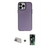 MARSİLYAN™- iPhone 13 Pro Max Kılıf Ahenk Çizgi Prime - Şeffaf 360 Full Body Arka Koruyucu + Rainbow Kamera Lens Koruma Cam - MR