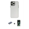 MARSİLYAN™- iPhone 13 Pro Max Kılıf Ahenk Çizgi Prime - Şeffaf 360 Full Body Arka Koruyucu + Renkli Kamera Lens Koruma Cam - MI