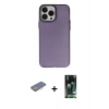 MARSİLYAN™- iPhone 13 Pro Max Kılıf Ahenk Çizgi Prime - Şeffaf 360 Full Body Arka Koruyucu + Sarı Renkli Kamera Lens Koruma Cam