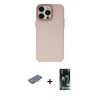 MARSİLYAN™- iPhone 13 Pro Max Kılıf Ahenk Çizgi Prime - Şeffaf 360 Full Body Arka Koruyucu + Turuncu Renkli Kamera Lens Koruma Cam