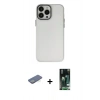 MARSİLYAN™- iPhone 13 Pro Max Kılıf Ahenk Çizgi Prime - Şeffaf 360 Full Body Arka Koruyucu + Renkli Kamera Lens Koruma Cam - YL