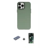 MARSİLYAN™- iPhone 13 Pro Max Kılıf Ahenk Çizgi Prime - Şeffaf 360 Full Body Arka Koruyucu + Renkli Kamera Lens Koruma Cam - YL