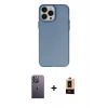 MARSİLYAN™- iPhone 13 Pro Max Kılıf Ahenk Çizgi Prime - Şeffaf Maxco Cam Ekran Koruyucu + Neon Fosforlu Kamera Lens - BZ