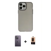 MARSİLYAN™- iPhone 13 Pro Max Kılıf Ahenk Çizgi Prime - Şeffaf Maxco Cam Ekran Koruyucu + Neon Fosforlu Kamera Lens - BZ