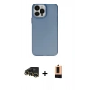 MARSİLYAN™- iPhone 13 Pro Max Kılıf Ahenk Çizgi Prime - Şeffaf Maxco Cam Ekran Koruyucu + Raze Metal Kamera Lens - GD