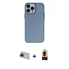 MARSİLYAN™- iPhone 13 Pro Max Kılıf Ahenk Çizgi Prime - Şeffaf Maxco Cam Ekran Koruyucu + Kırmızı Rainbow Kamera Lens Koruma Cam